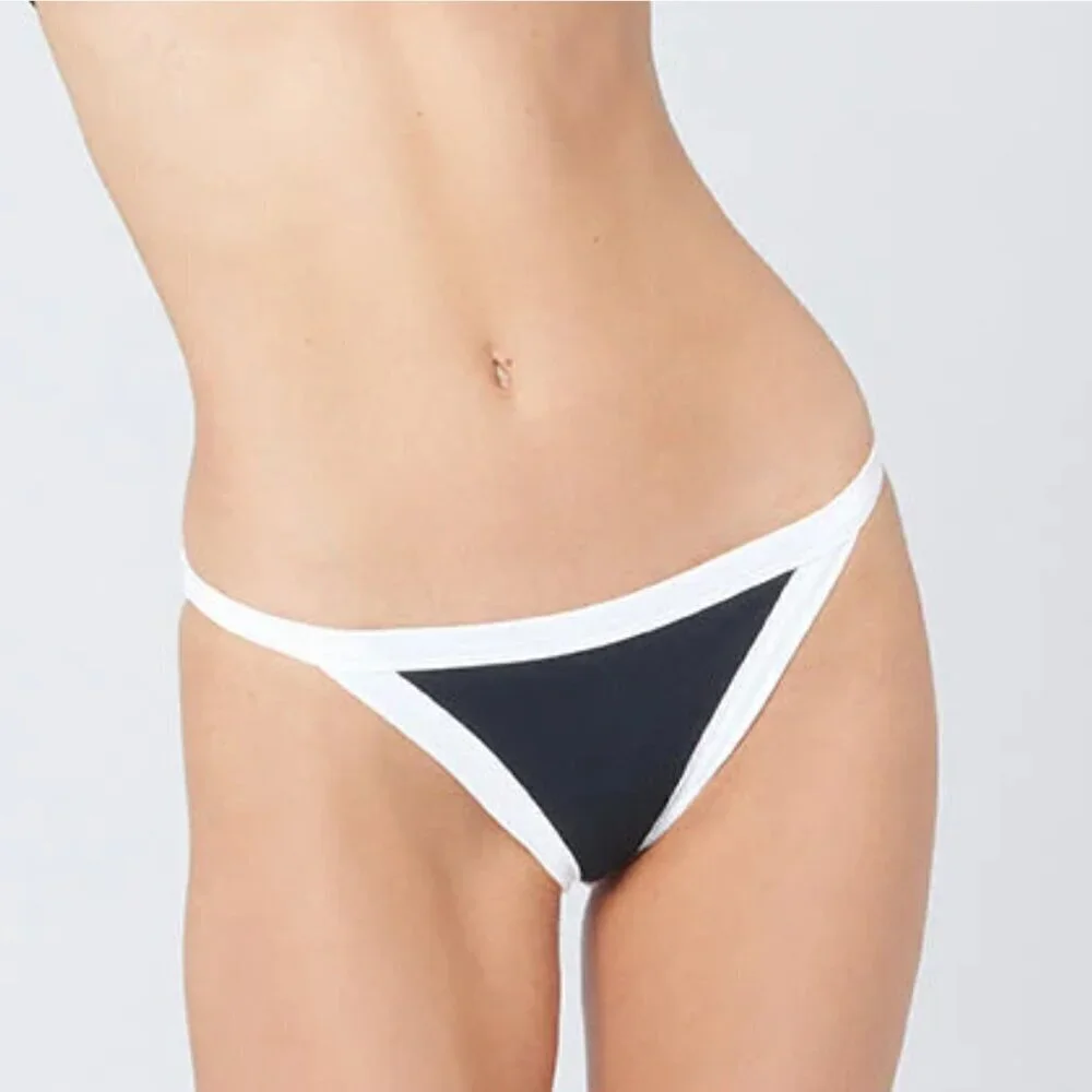 NWT l*space Vacay Ribbed Bikini Bottom in Black / White Sz. XL